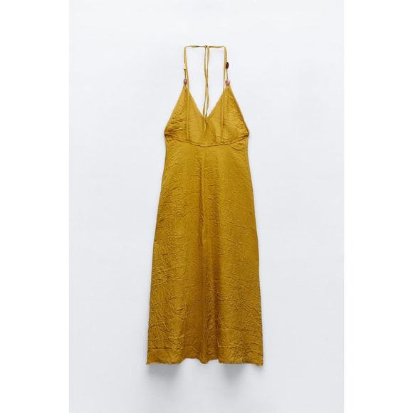 ZARA WRINKLE LOOK RUSTIC DRESS - Picture 7 of 9